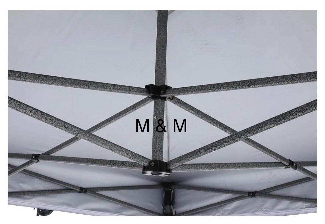 Pop Up 10x10Canopy Tent Heavy Duty with Awning, Sidewalls, Sand Bags and Rolling Bag.