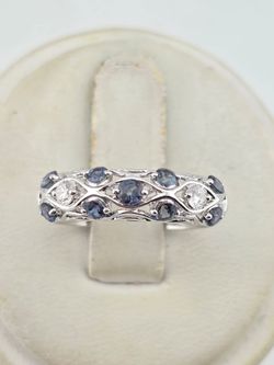 18k gold Brazilian alexandrite and Diamond Filigree Band Ring