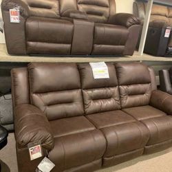 Stoneland Chocolate Reclining Living Room Set (Couch Sofa, loveseat Sectional Options 