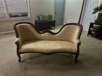Beautiful, antique solid wood loveseat