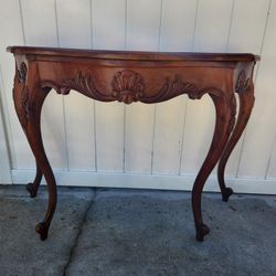 Antique Hand Carved Wood Console Table