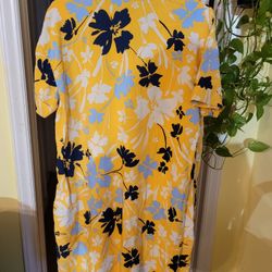 No Name Shirt Dress Yellow With Floral Design