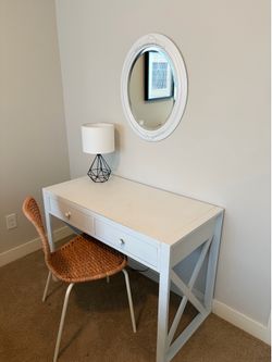 Desk with chair and mirror