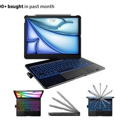 New Touch Keyboard Case for iPad Air 11-inch(M4/M3/M2, 2026/2025/2024) & iPad Pro 11(4th/3rd/2nd/1st Gen),Multi-Touch Trackpad,11-Color Backlight,360°
