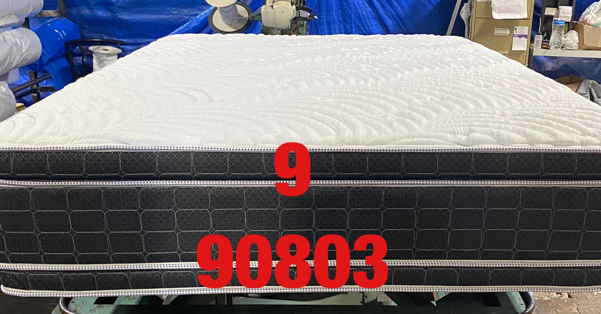  Queen 14” thick 2 sided pillow top mattress. Mattress only-$350. Mattress & box spring-$399. Free delivery.