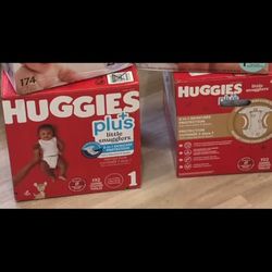 2 Boxes Huggies Size 1 