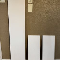 3 Rubbermaid, White Laminate, Wood Shelves