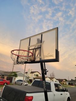Spalding full size adjustable height outdoor basketball hoop