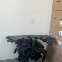Real Wood Console Table Black