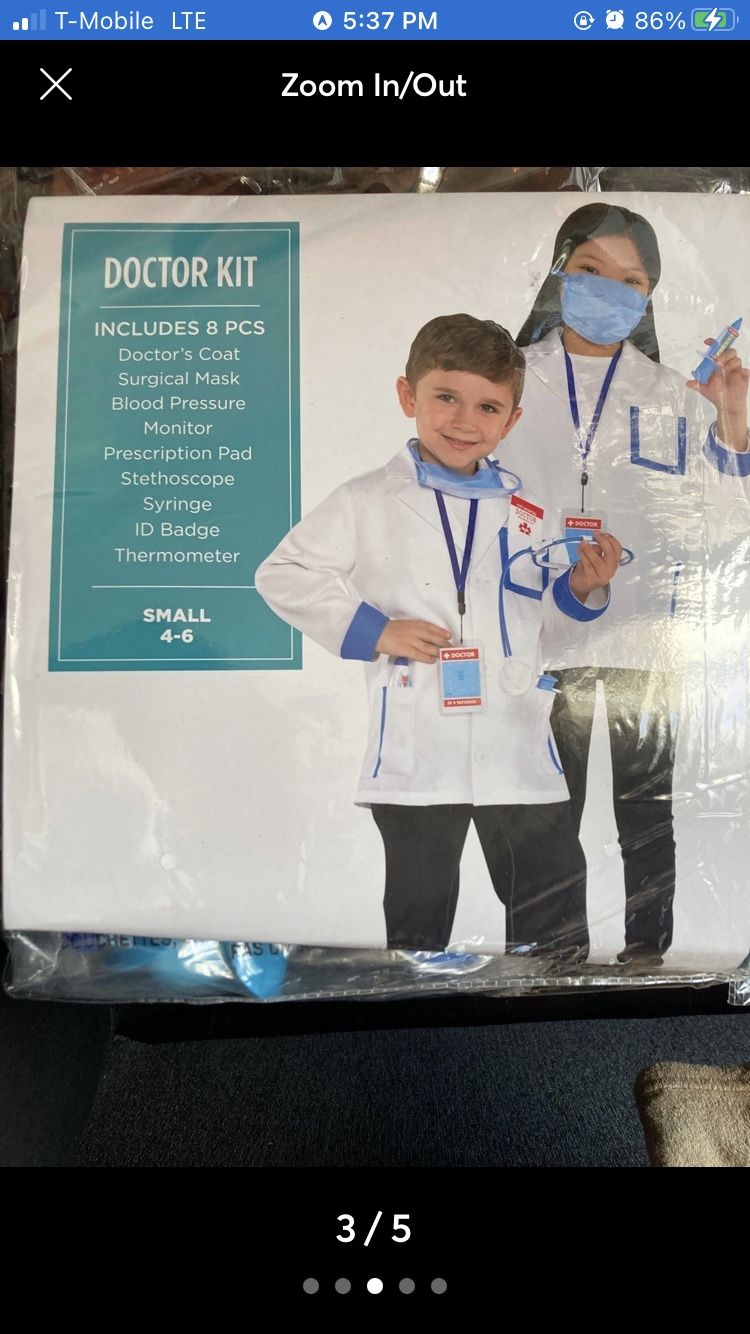 Unisex Kids Doctor & Nurse Halloween Costume Sold Together