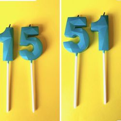 Number Candles 0ne And Five