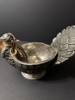 New Mud Pie Metal Peacock