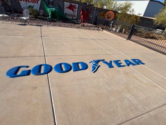 porcelain Goodyear service station sign letters