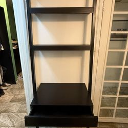 CB2 / crate & barrel Leaning Ladder Shelf / desk With Drawer 
