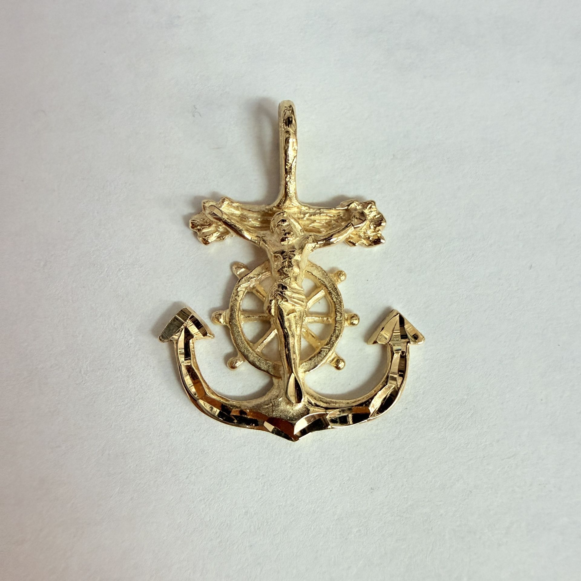 14K Gold Anchor Charm