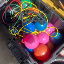 Pilates Exercise Fitballs And Resistant Bands