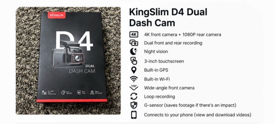 KingSlim D4 Dual Dash Cam