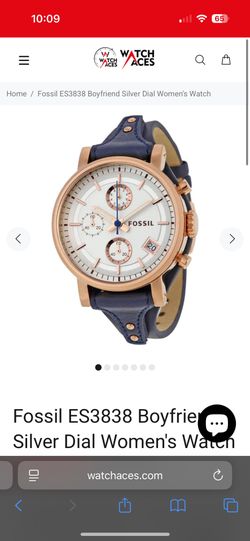 Like new Fossil Navy blue and rose gold watch