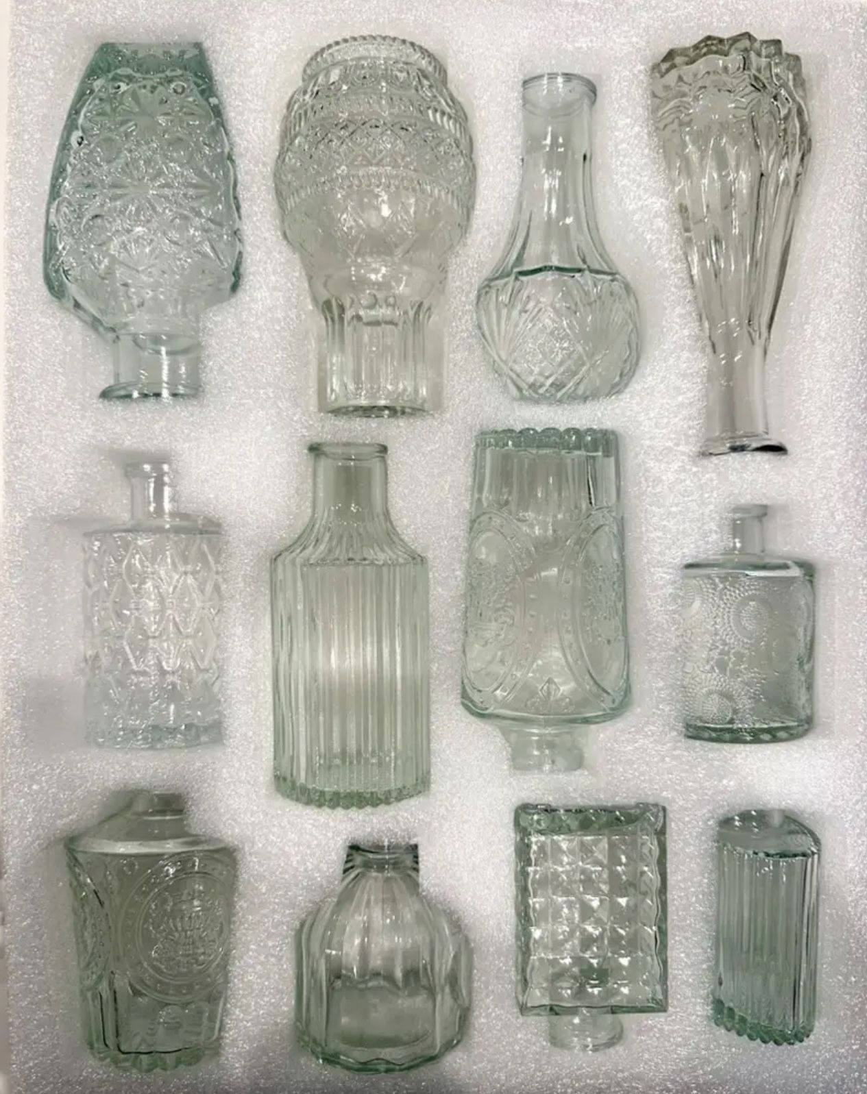 12 clear Glass Bud Vases, Small Vases for Centerpieces