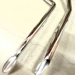 Chrome Drag Pipes Harley Davidson 70-84