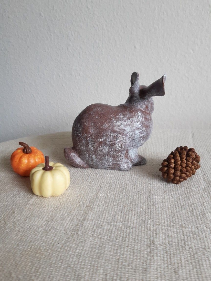 Adorable Little Fall Winter Ceramic Bunny