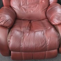 Red leather recliner 