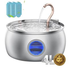 Stainless Steel Cat Water Fountain - 4.0L/135oz
