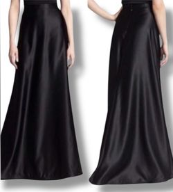 Tadashi Shoji Black Satin Maxi Skirt
