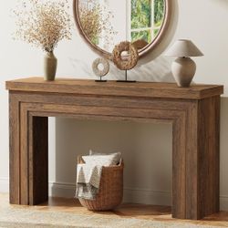 54 Inch Entryway Table, Retangular Console Table with Storage