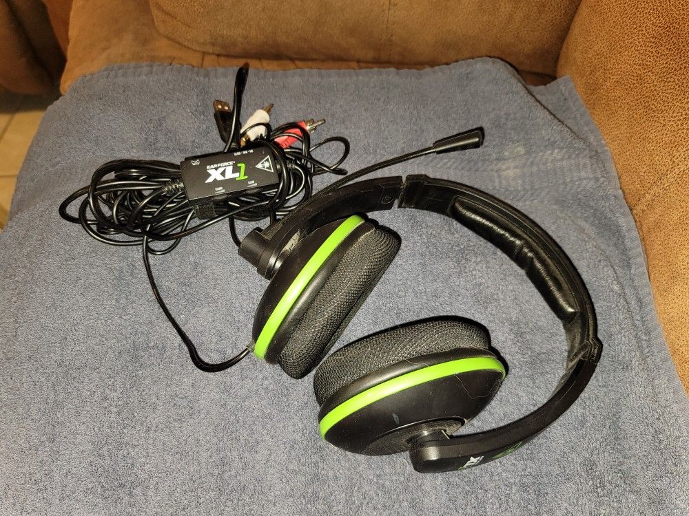 Turtle Beach Ear Force XL1 Gaming Headset XBox 360 Black & Green
