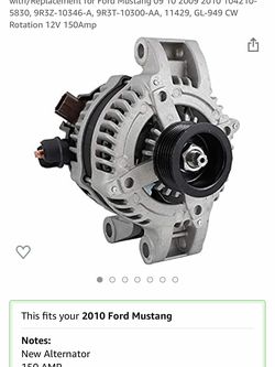 150w alternator fits 2010 mustang brand new