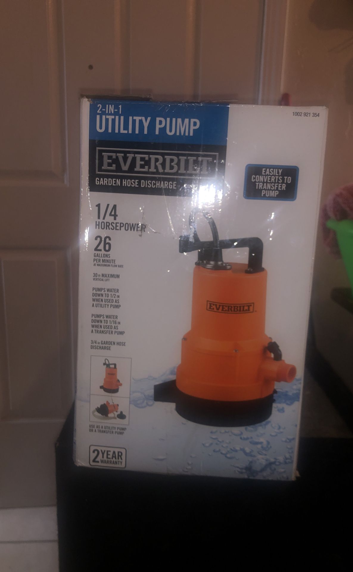 EVERBILT 2 IN 1. UTILITY PUMP BRAND NEW Tools & Machinery