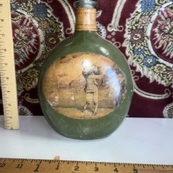 Vintage Leather Bottle Golf Motif