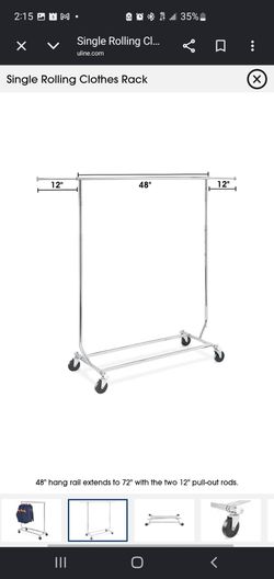 Single Rolling Clothes Rack Chrome