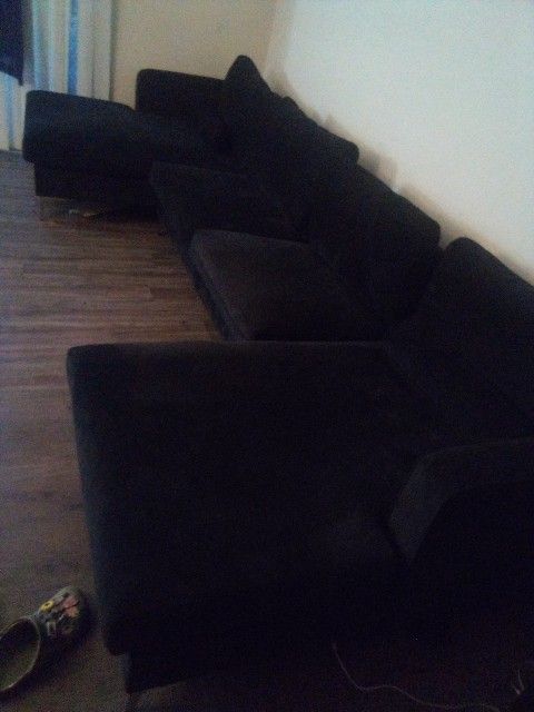 $250 Firm Sectional Couch Sofa Black Awesome Condition!!! Pickup Only Need Gone Today First Come First Serve Easy Cleaning Zippers For Washing