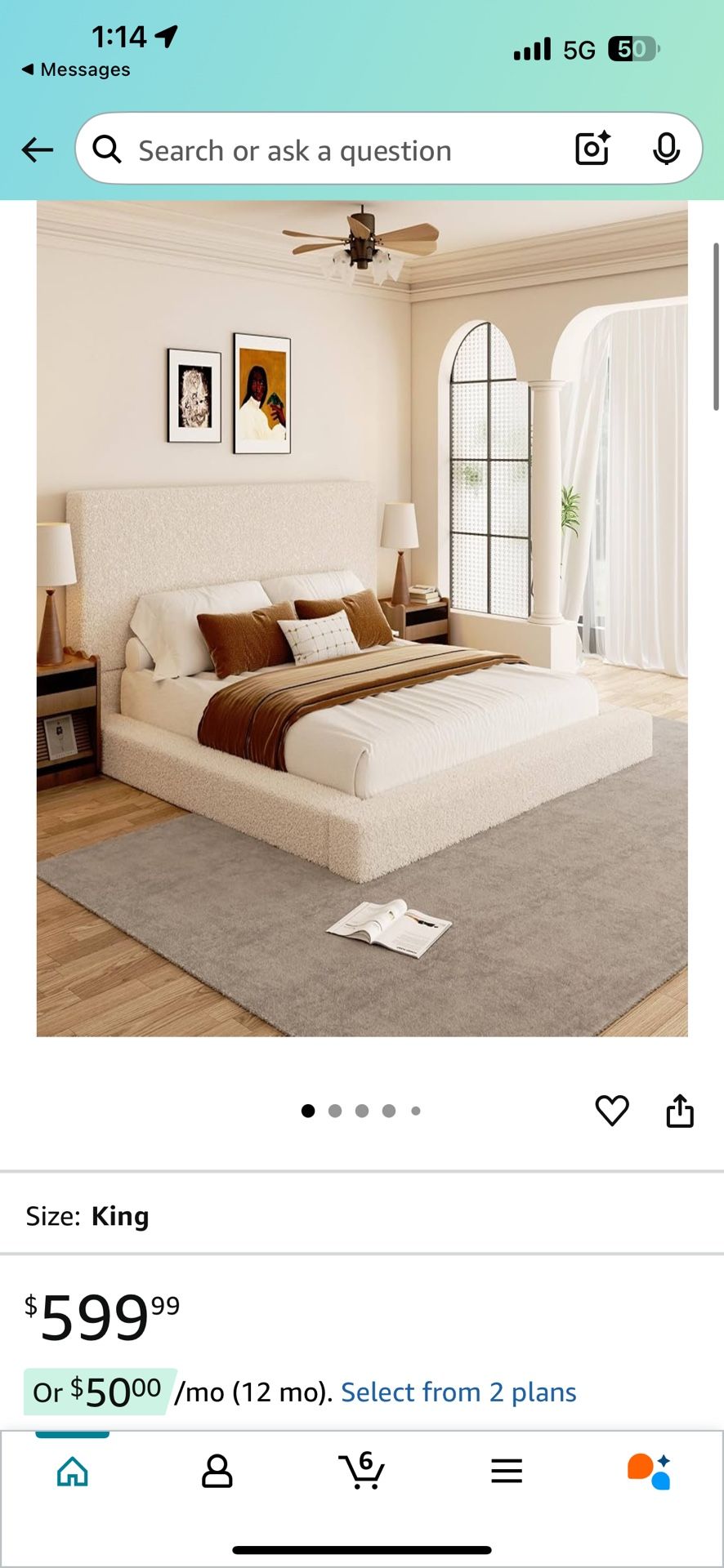 Queen size, modern white bedframe