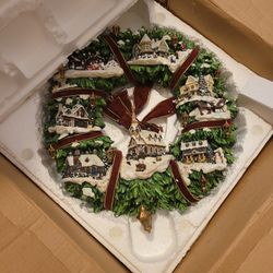 Thomas Kinkade Christmas Village Wreath