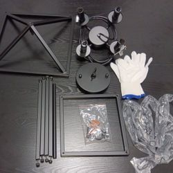 Black Metal Lantern Pendant Light 3-Light Farmhouse Style ( Brand New, In Box ) For $25