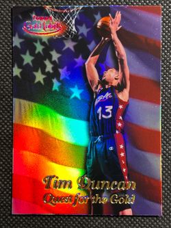 Tim Duncan 1999-00 Topps Gold Label Quest for the Gold RED LABEL #Q6  Missing serial number /25 SSP