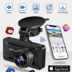 Dash Cam Front Rear 4K/1080P, Dash Camera for Cars Build in WiFi, Full HD Dash Cam with APP Control, 3.94‘’ IPS Screen Dash Camera with 32GB SD Card, 