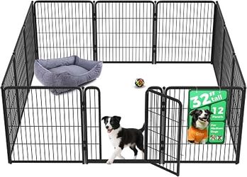 FXW Indoor Dog Playpen with Gate, 14 panels