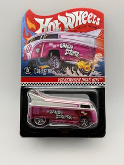 2021 Hot Wheels RLC Exclusive Candy Striper VW Drag Bus Volkswagen pink nose variant LOW #696