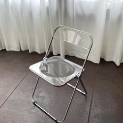 Lucite Transparent Plia Folding Chair Clear Chrome Accent Chair