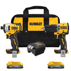 20V MAX Lithium-Ion Cordless 2-Tool Combo Kit and 5 in. (2) POWERSTACK 1.7Ah Batteries & Charger