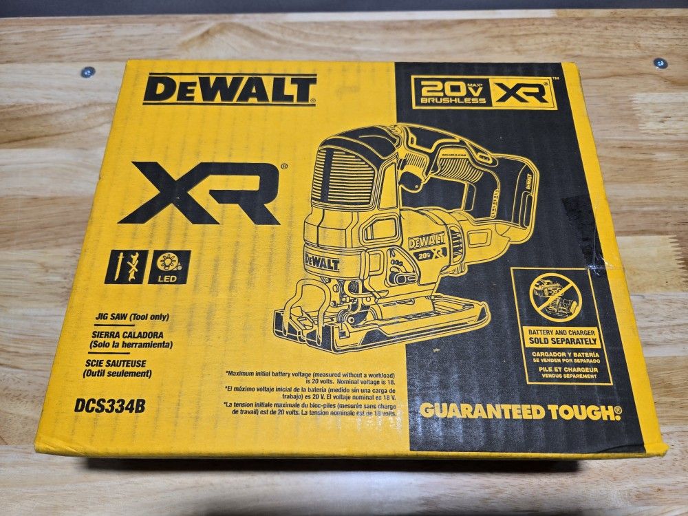 NEW DEWALT 20V MAX XR Cordless Brushless Jigsaw (Tool Only), No Battery or Charger, Jig Saw DCS334B
