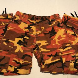 Orange Camo Cargo Pants Size 31-35 waist New without tags 