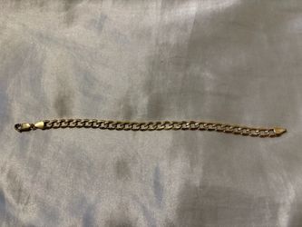 14k solid flat curved bracelet