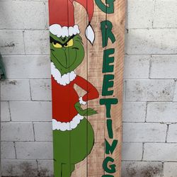 Grinch greetings sign