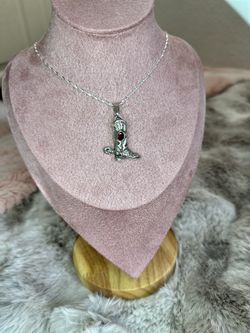Collar De Plata Bota Vaquera 