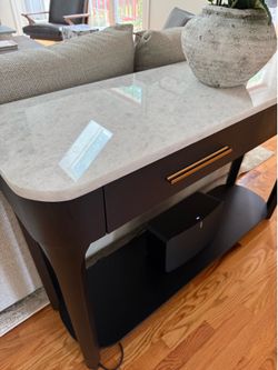 Marble Top Console Table – Solid Wood – Excellent Condition